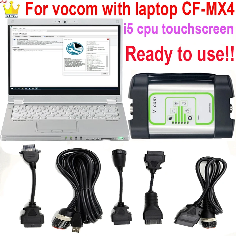 

Heavy Duty Vocom 88890300 V2.8 Interface Truck Diagnose laptop CF MX4 for Vo v/Ren-ault/UD/Mack Multi-languages Diagnostic Tool