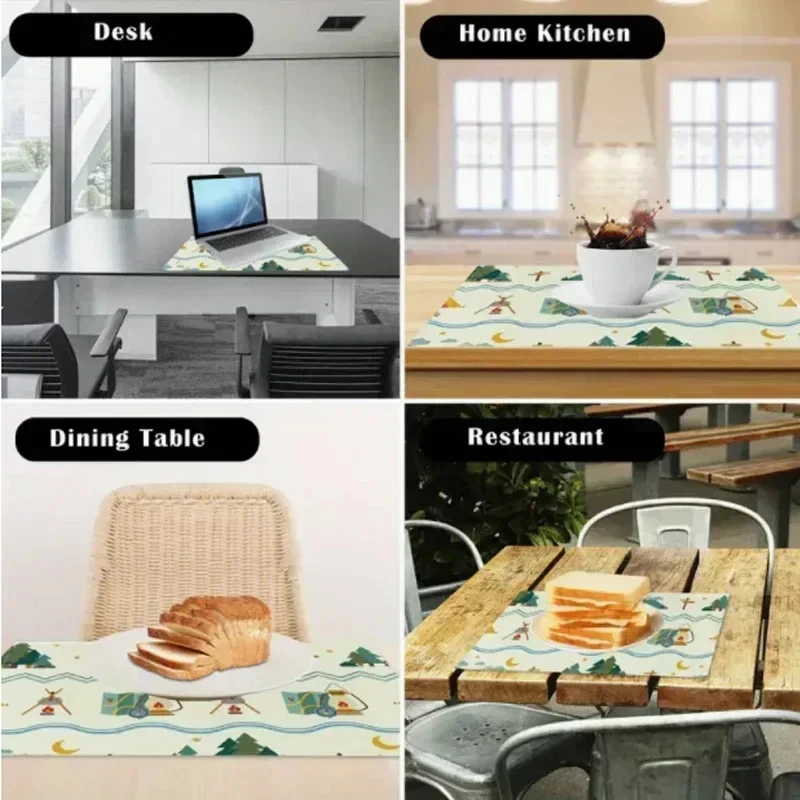 VIKAMA 4/6/8/10-delige kerst placemats Schotse tartan feesttafel decoratieve matten keuken onderzetters koffie onderzetters_voghion.com