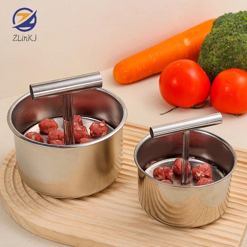 Stainless Steel Manual Meatball Maker Fish Beaf Rice Ball Making Mold Kitchen Extruded Meatball Making Tool Kitchen Gadgets