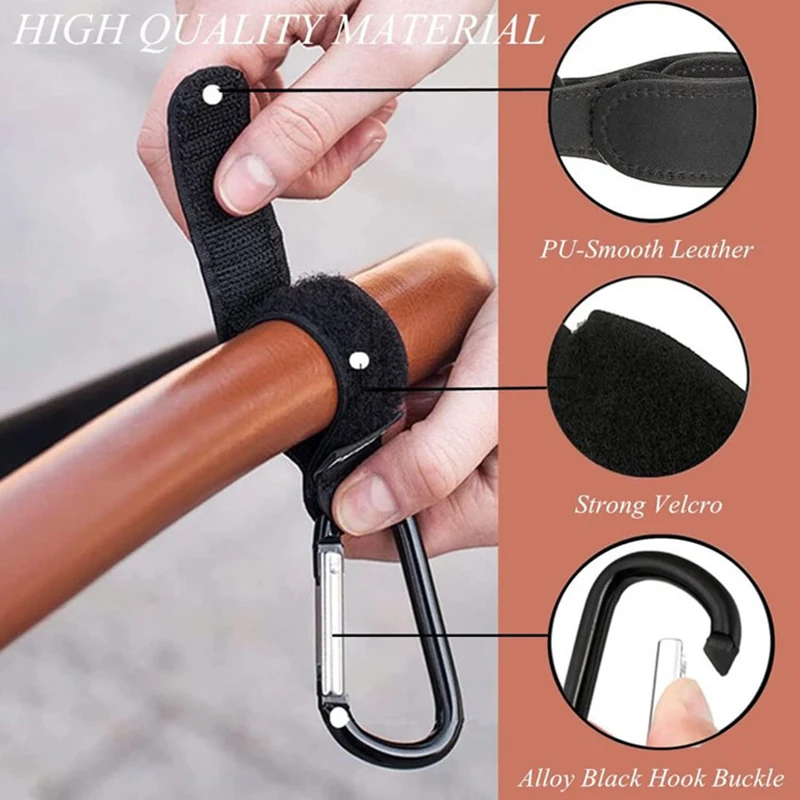 PU Leather Baby Bag Stroller Hook 1/2pcs Pram Adjustable 360 Degree Rotatable Cart Organizer Pram Hook Crochet Stroller Accessor