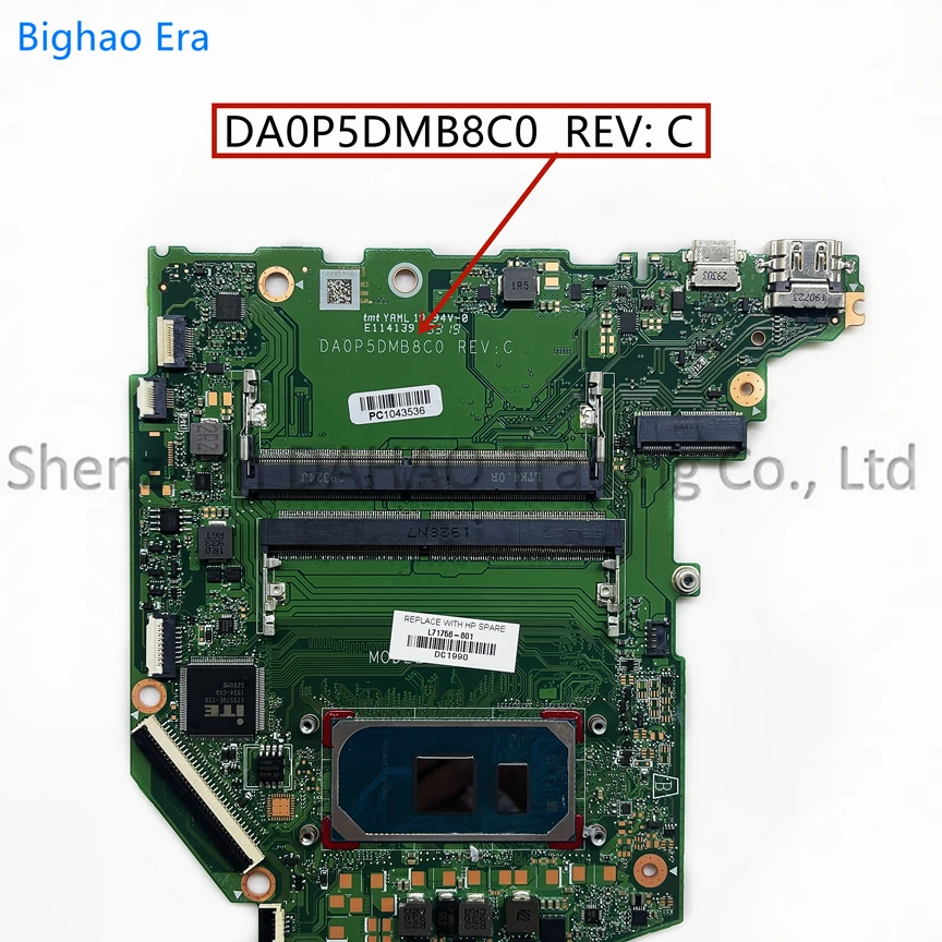 para hp Tpn-q222 15-dy 15s-fq Laptop Motherboard com i7 I31005g1 I5-1035g1 Cpu Sps:l71755601 L71757-601 L71756-601 Da0p5dmb8c0 - Imagem 2