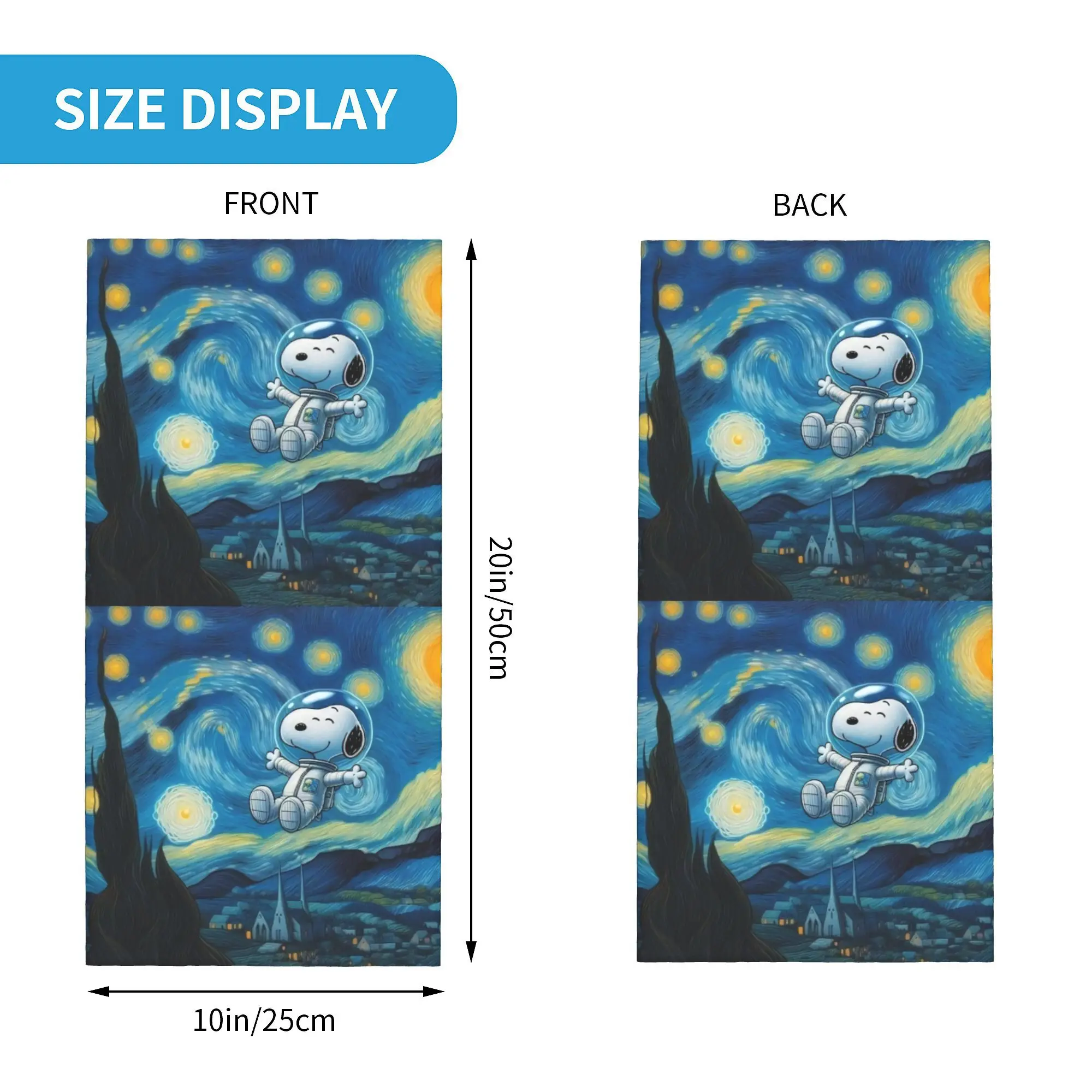 S-Snoopys The Starry Night Bandana Neck Warmer Women Men Winter Hiking Ski Scarf Gaiter Face Cover