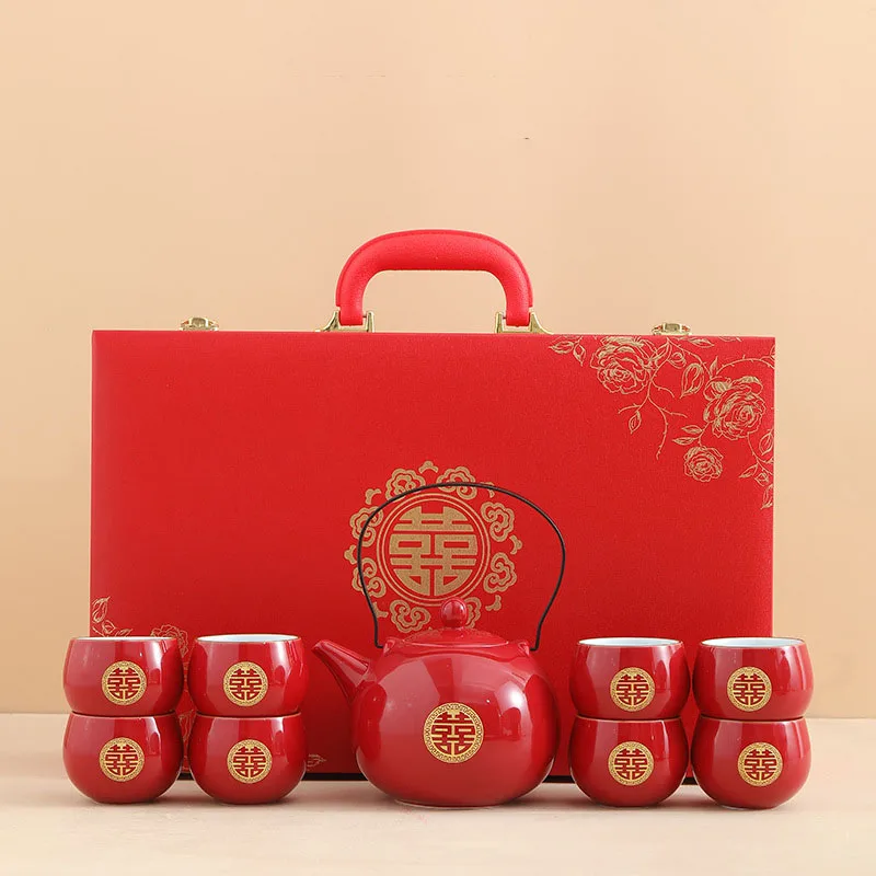 

Lifting Red Cup Wedding Pot Wedding Wedding Set Jingcha Tea Supplies Tea Pot Beam Shuangxi Mouth Modification Wedding Jin