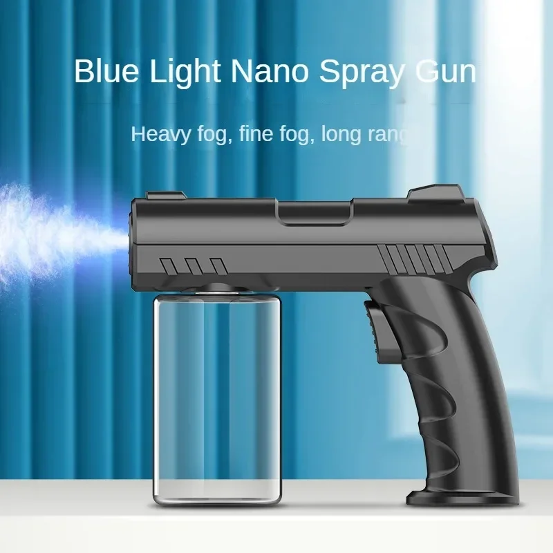 Hot Selling Handheld Atomizing Spray Gun USB Charging Home Blue Light Nano Disinfection Portable Alcohol Disinfection Gun