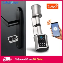 Tuya App Vingerafdruk Bluetooth Cilinder Slot Biometrische Elektronische Smart Deurslot Digitale Keypad Code Keyless Lock Home/Apartme