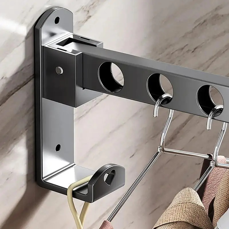 Wall Rack for Clothes Foldable Wall Drying Rack Wall Mounted Clothes Drying Hanger for Laundry Folding Indoor Laundry Hanger 5