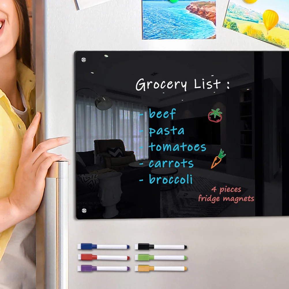 Rewritable Message Board Acrylic Dry Erase Clear Writing Refrigerator for Fridge Magnetic Schedule Do List