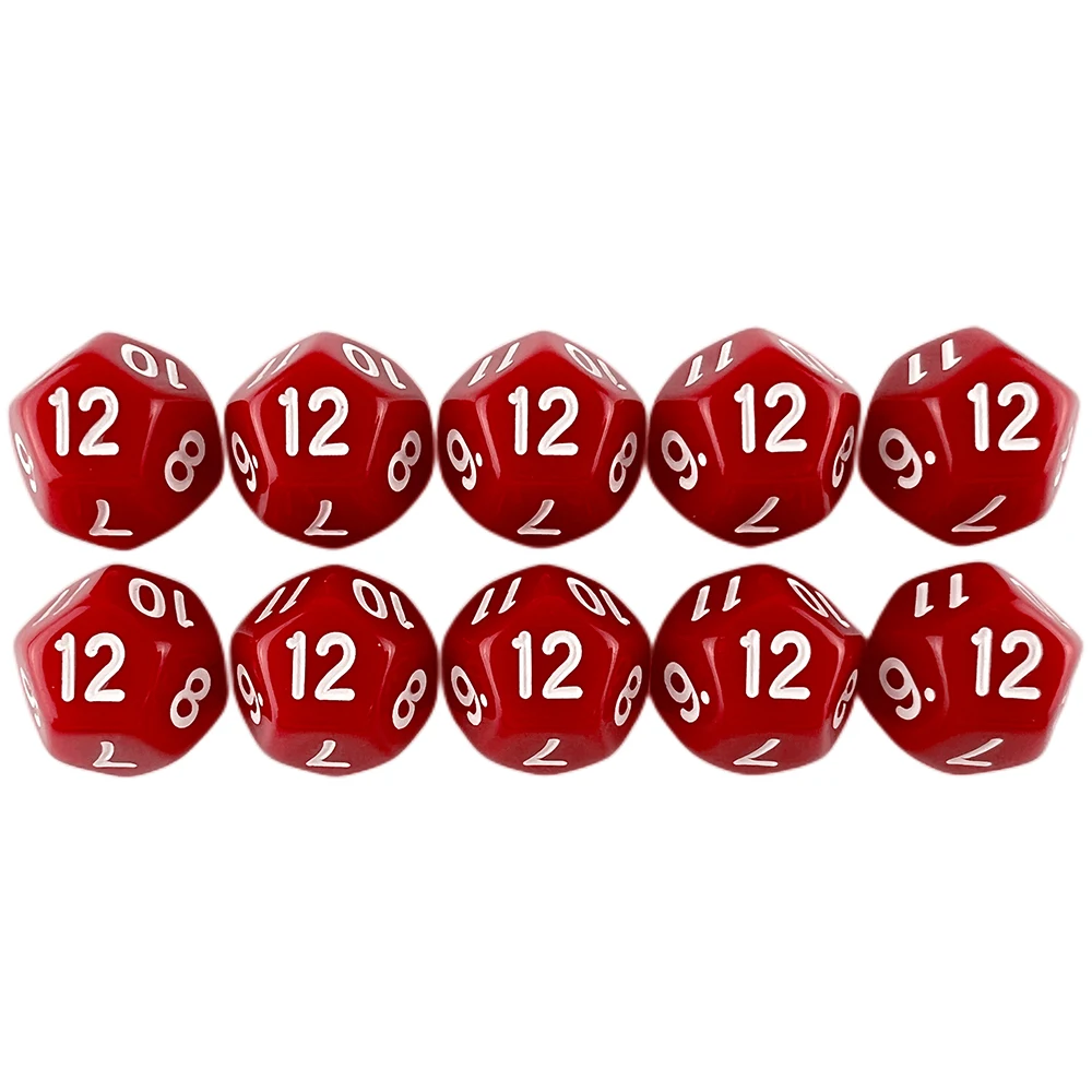 Polyhedral Dice DND Digital Dice Set 12 Sides 10Pcs D12 17.7mm for Role Playing Game Board Game