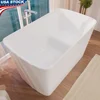 Lucite Acrylic Freestanding Bathtub 47" with Seat Design Japanese Soaking Tub Chrome Drain Slotted Overflow Easy Installation & 1