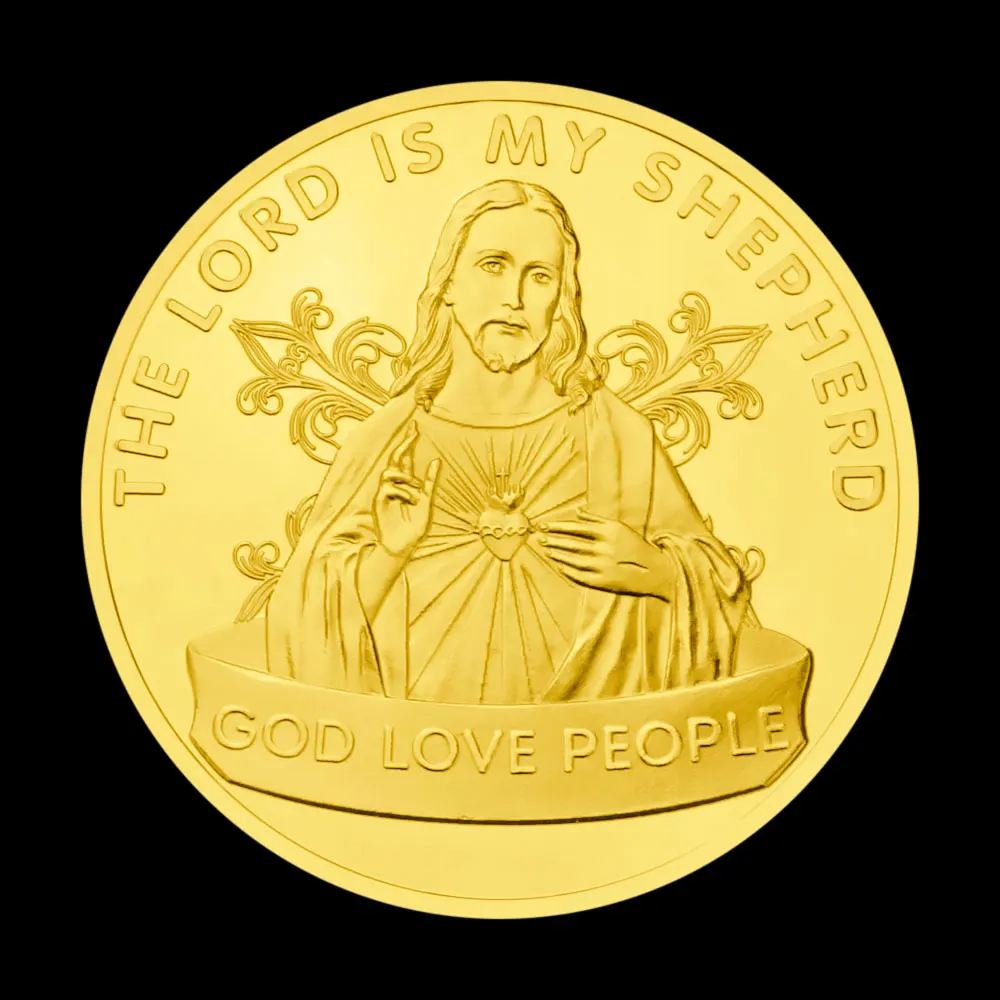 God Loves The World God Is With Me Christian Souvenir E Regali Moneta Commemorativa Placcata In Oro La Moneta Della Passione Di Gesù