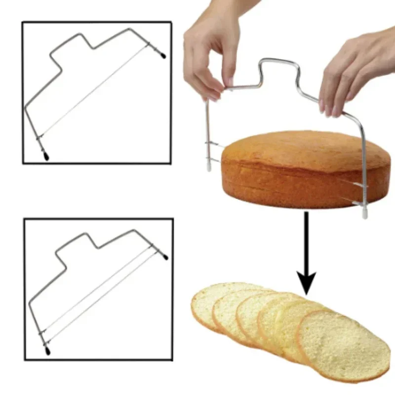 Cake Baking Tools Double Line Cake Cut Slicer Adjustable Stainless Steel