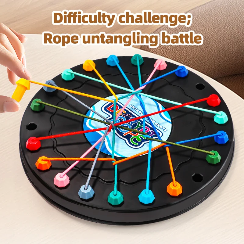 Board Game Board Game Toy Rope Puzzle Toy Twisted Rope Puzzle Game Brainy Knots Rope Untangling Board Game Knots Challenge Game String Solution Central Lacing Toys