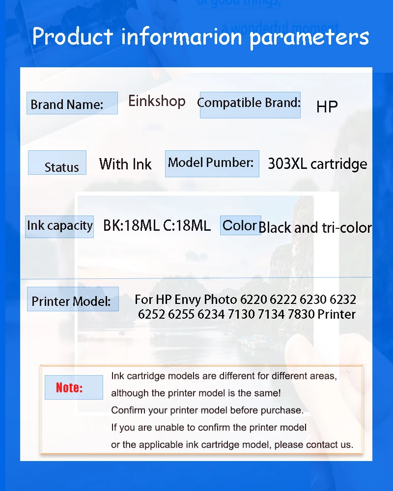 Prodoki 303 XL zwart en kleur vervangende cartridges voor HP 303 303 XL 303XL zwarte en gekleurde inktcartridges voor HP Envy Photo 6230 6220 7830 6232 6234 7130 7134 (1 zwart, 1 kleur, 2 stuks