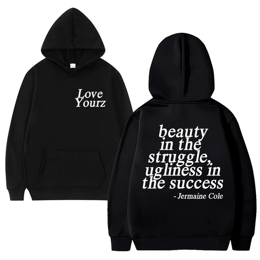 J Cole Love Yourz Songteksten Hoodie 2024 Nieuwe Heren Hiphop Oversized Sweatshirt Unisex Vintage Fleece Streetwear Met Lange Mouwen