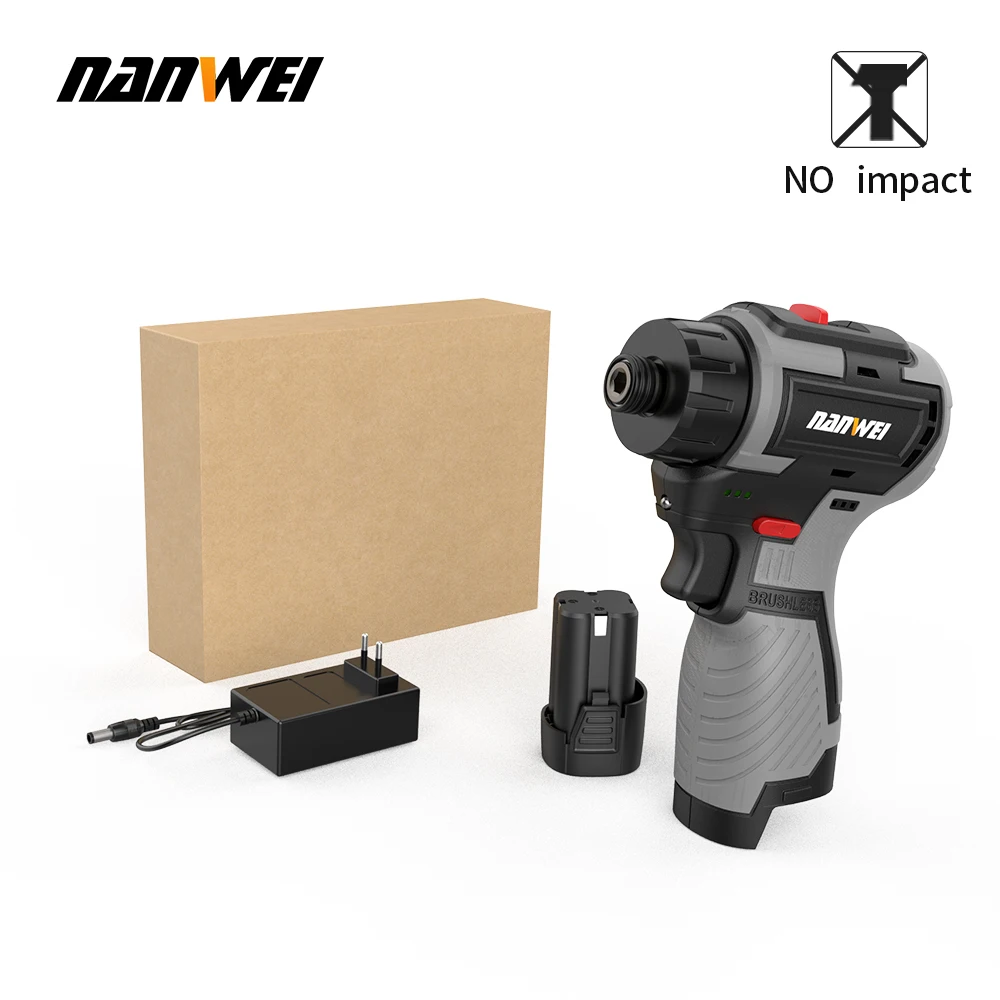 

NANWEI 16.8V lithium battery handheld charging screwdriver 140N high torque impact electric drill