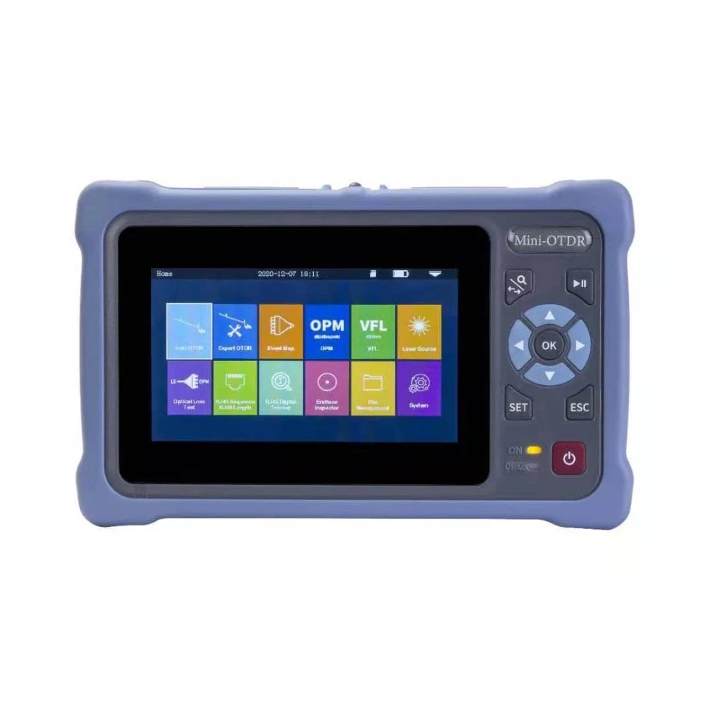 

MINI OTDR 1310/1550nm 24dB Fiber Optic Reflectometer Touch Screen VFL OLS OPM Event Map Ethernet Cable Tester