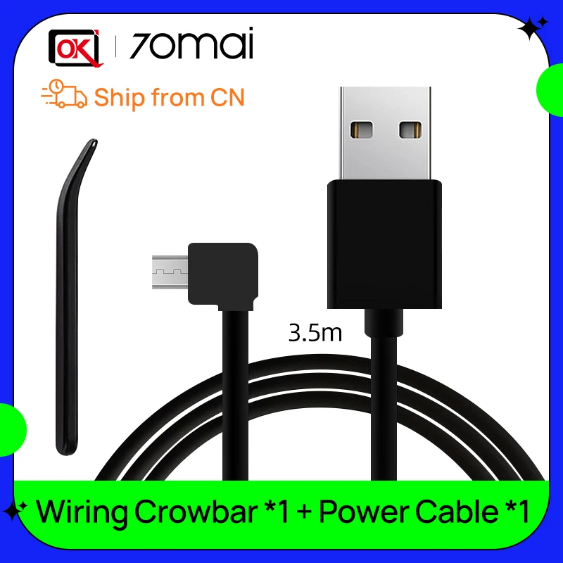 70mai Charging Cable for dash camera 4K A800S A810 A500S D06 D10