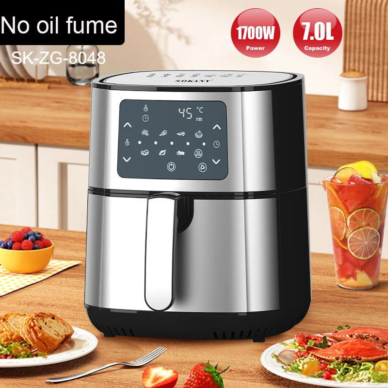 

7L Large Capacity Smart Electronic Digital Deep Fryers Without Oil 1700W Multi-Function With Touchscreen Household Air Fryer