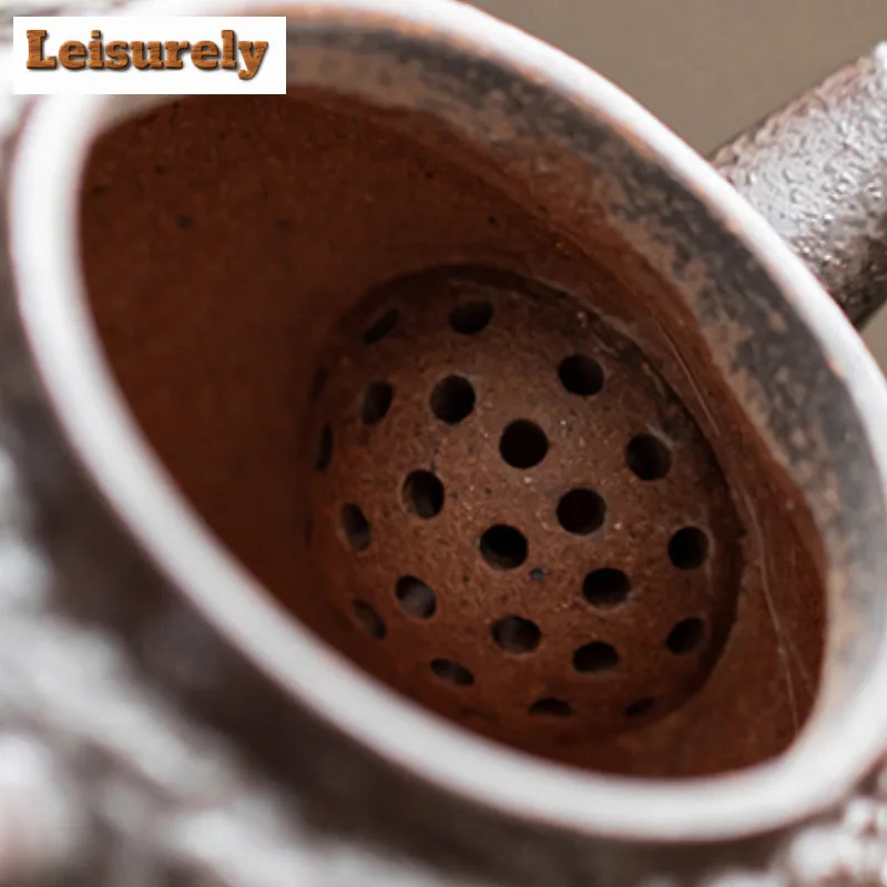 120ml Old Rock Mud Meditation Teapot Luxury Tea Infuser Pot Tea Maker Kettle with Ball Hole Chinese Tea Set Supplies Collection