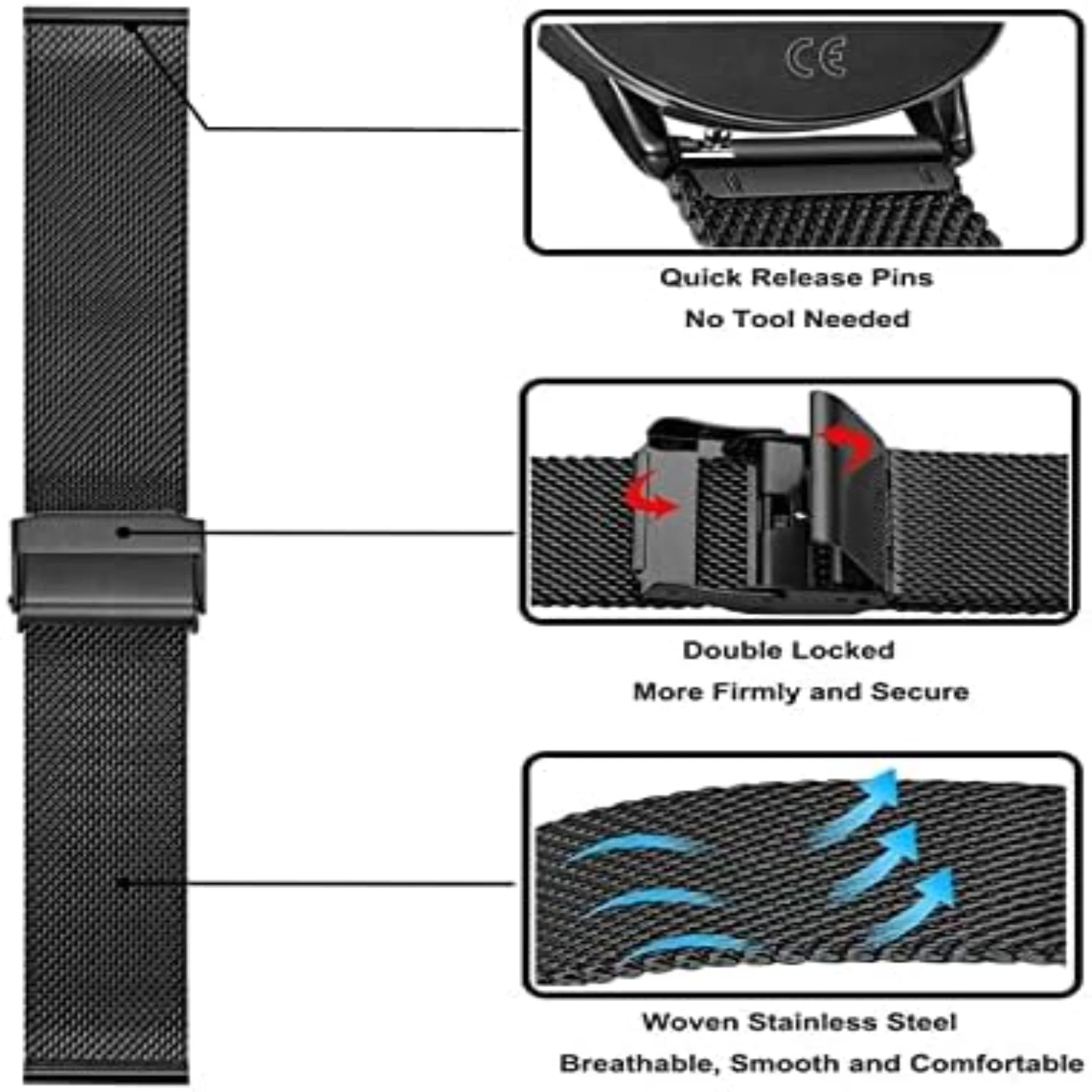 Enhance Your Fitness Tracking with Stylish and Durable Stainless Steel Wristband for MorePro F12/FT26 Smart Watch-Keep Your Fi