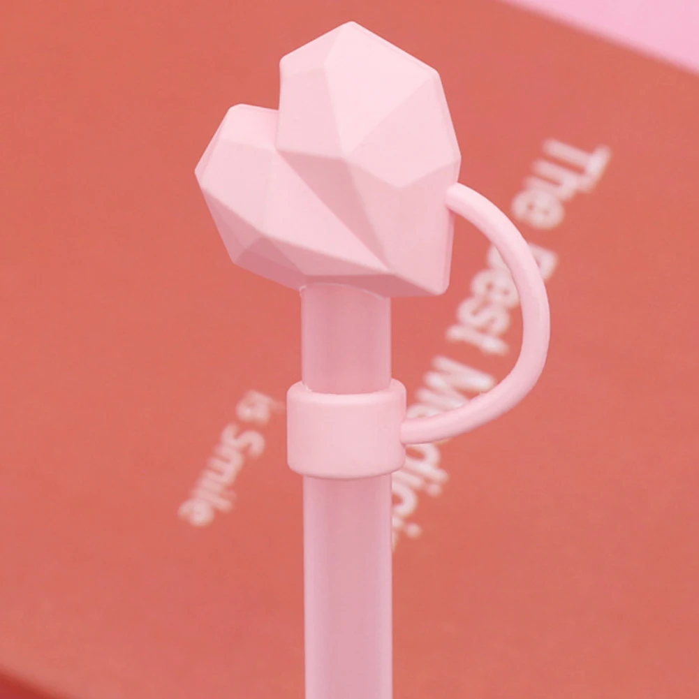 PVC 하트 다이아몬드 빨대 커버 10mm 귀여운 다이아몬드 빨대 캡 먼지 방지 다이아몬드 텀블러 빨대 마개 (스탠리 30&40온스 텀블러용)