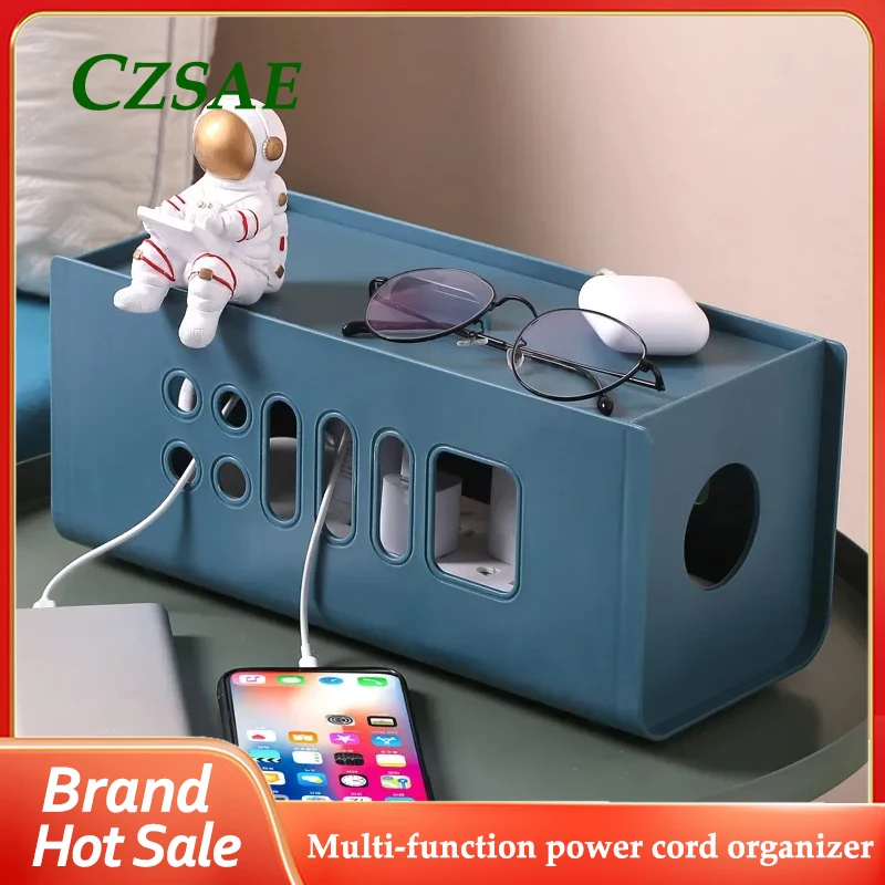 

Multi-functional Power Cord Storage Box Socket Charger Cord Centralized Box 18 Outlet Holes Without Tangling Electricity