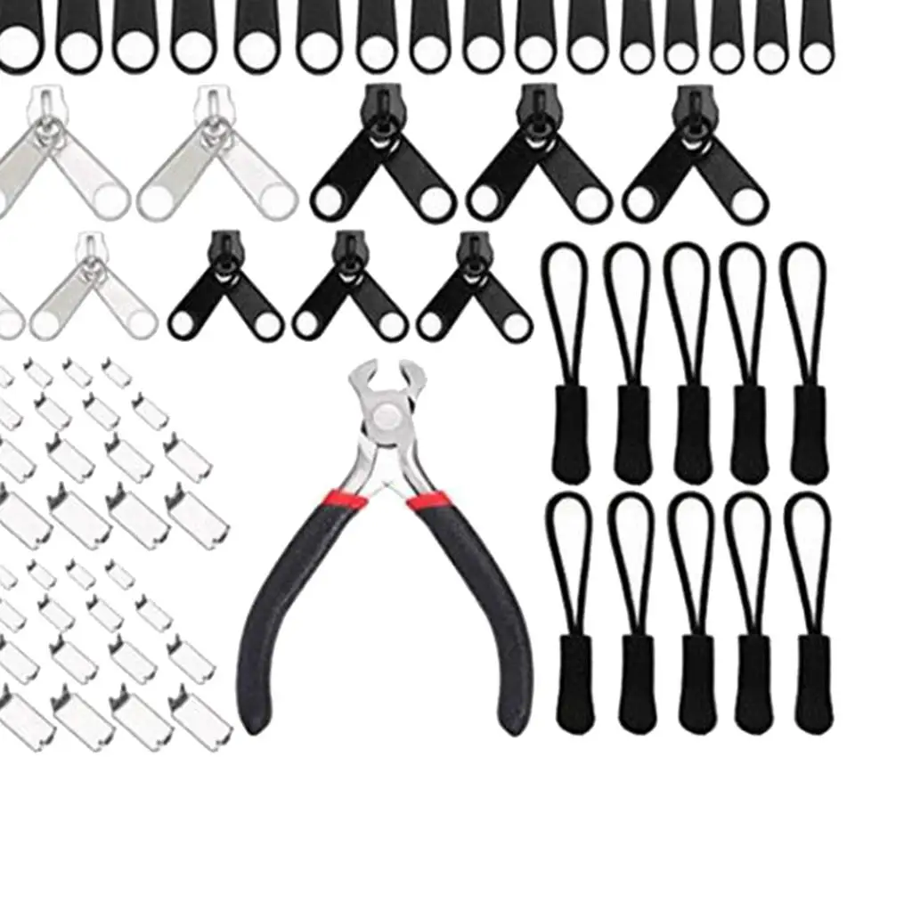 183Pcs Replacement Zipper Repair Fixer Metal Head Install