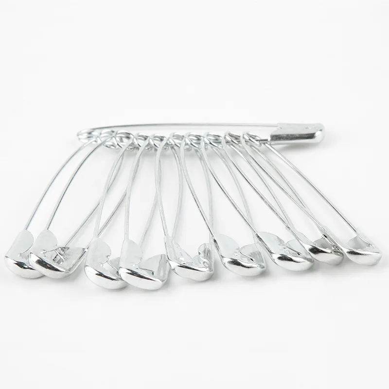 새로운 도착 100Pcs 안전 핀 DIY 바느질 도구 액세서리 실버 금속 바늘 대형 안전 핀 작은 브로치 의류 액세서리