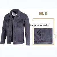Veste en jean décontractée pour homme – Grande vente de la saison – Style coréen tendance – Printemps, automne, hiver – Coton flanelle épais pour jeunes et étudiants 4