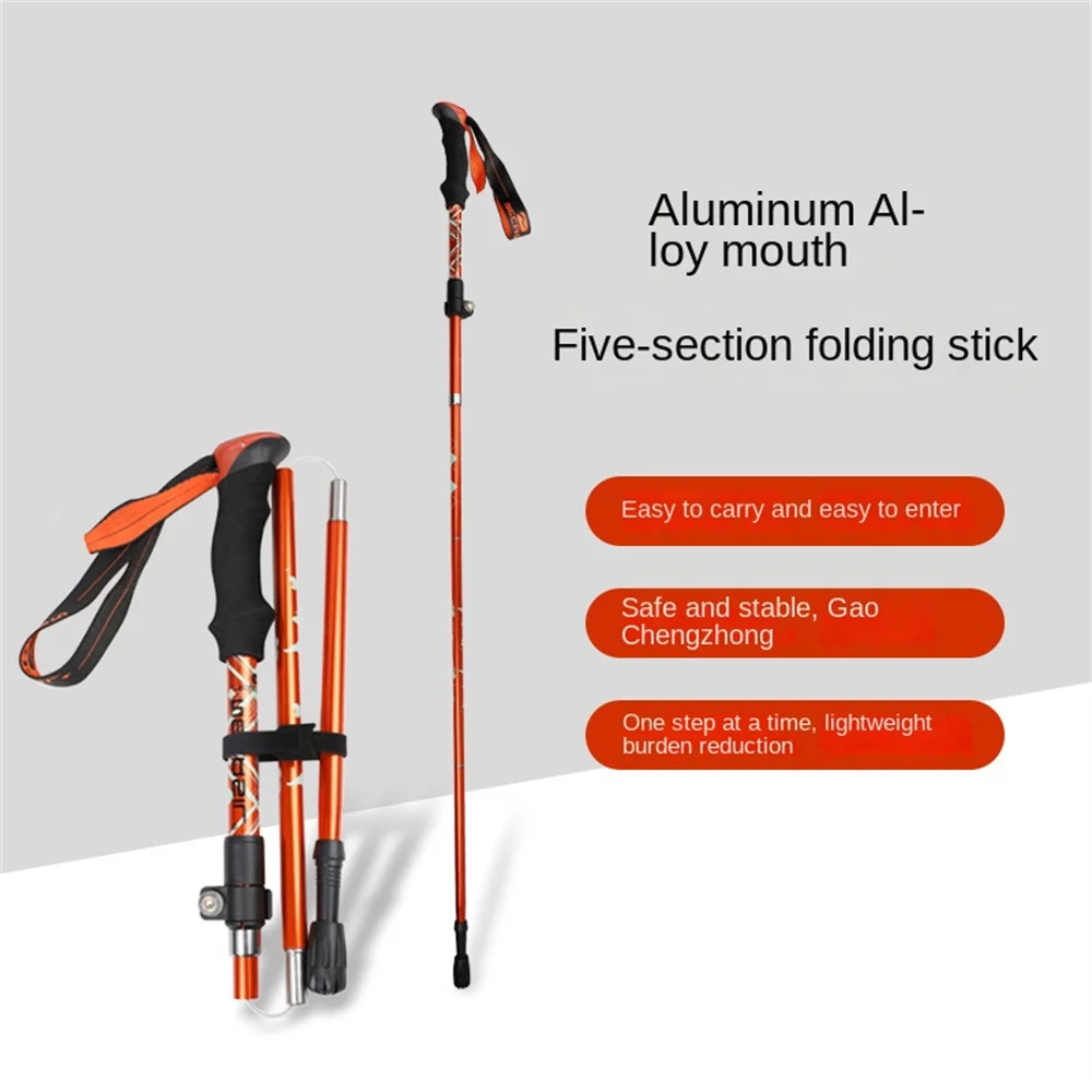 Trekking Stick 5-Section Ultralight Telescopic Trekking Pole - Portable, Foldable Walking Stick for Outdoor Camping & Hiking 4