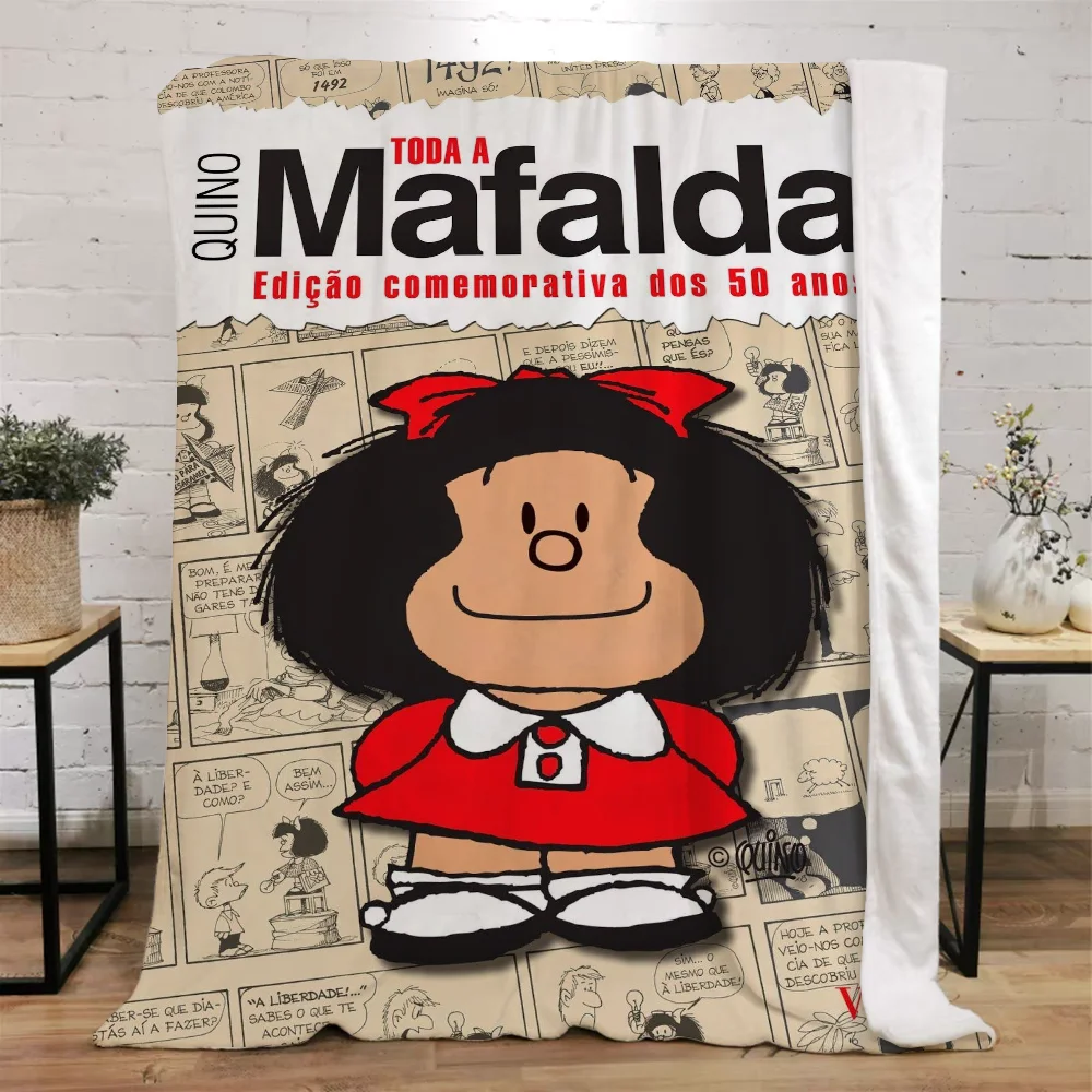 Mafalda Funny Blanket for Sofas Custom Blankets Sofa Decoration Bed Throw Luxury Bedding Knitted Plaid Beach Towel Home Interior 3