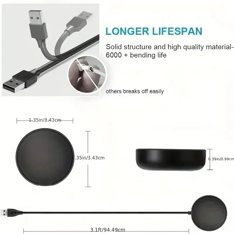 Magnetic Portable Fast Charging Wireless Watch Charger with USB-A Port