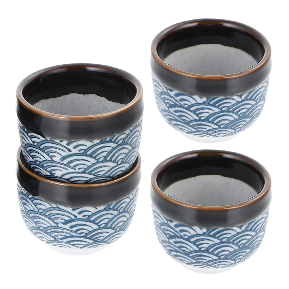 

4Pcs Ceramic Sake Cups Japanese-style Saki Mugs Rice Cup Drinking Mug