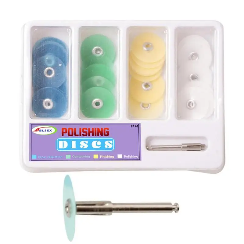 

Teeth Polishing Kit 40pcs Resin Oral Dentist Polishing Discs With Stem Mandrel Accessories Professional Tooth Polisher For Oral