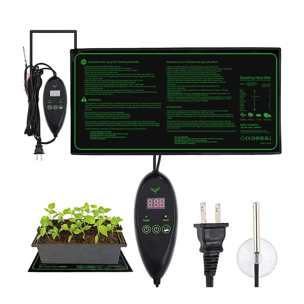 50x25 CM EU/US Plug Seedling Heat Mat Waterproof Plant Seed Germination