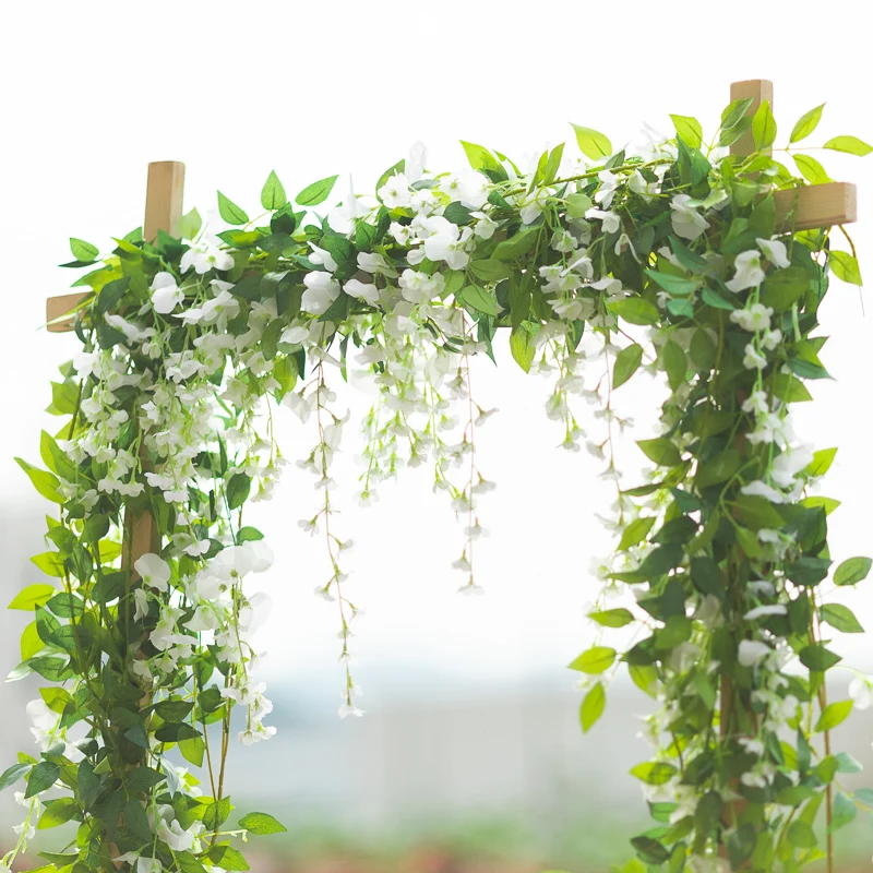 

180cm Long Wisteria Artificial Green Plant Garland Fake Leaves Wedding Party Silk Vine DIY Decoration Home Living Room Layout