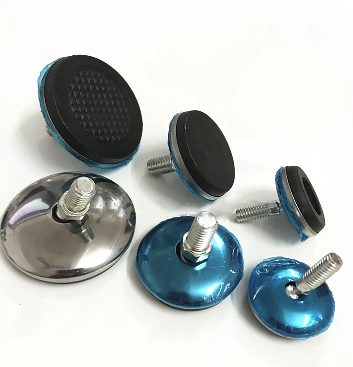 M6 M8 조절식 발패드 직경 28mm 37mm 49mm 가구 다리 테이블 레벨링 유니버설 조인트 발패드 나사
