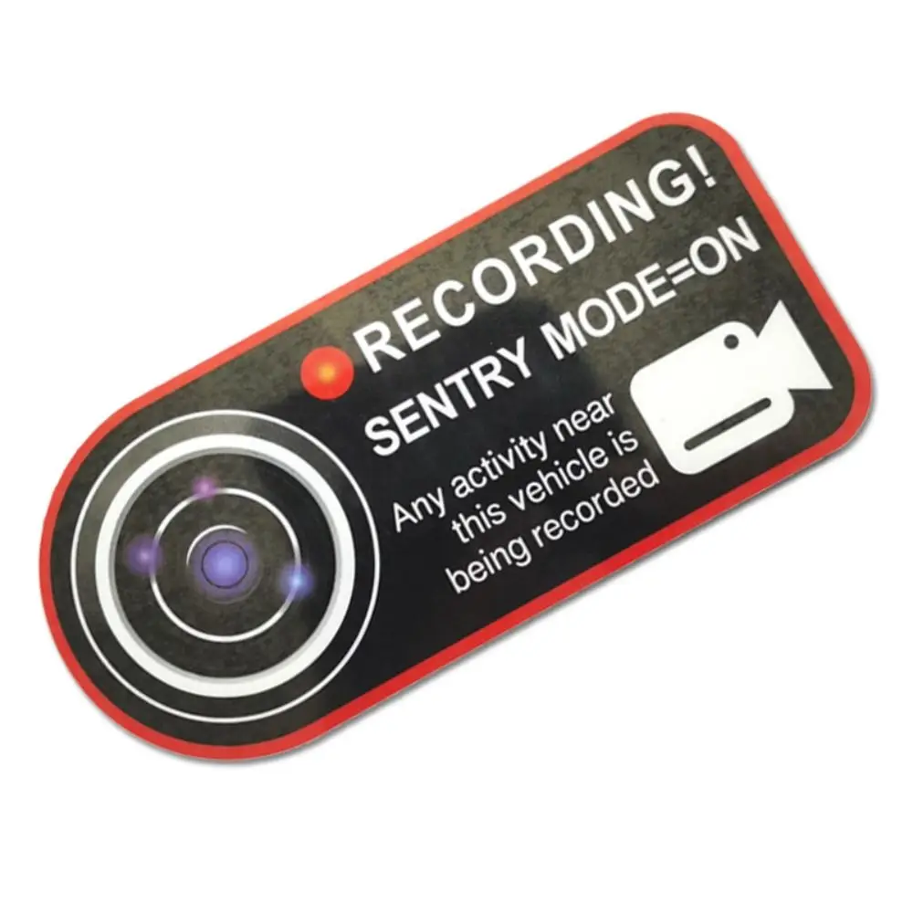 Sentinel Mode Recording Warning Sticker 10*4.5cm Multicolor Alarm System Decal Modification Accessories Car Window