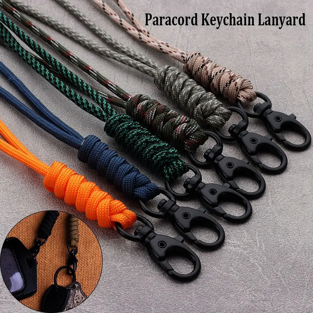 10 Styles Rotatable Buckle Key Ring High Strength Cord Lanyard Mobile Phone Keychain Lanyard Neck Strap Parachute Cord - Image 2