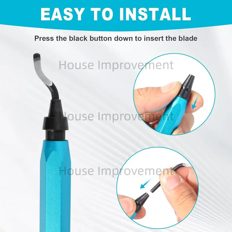 Deburring Tool Set with 11pcs High Speed Steel Swivel Blades Burr Removal Tool for Metal Resin PVC Pipes Copper Plastic Aluminum - Image 3