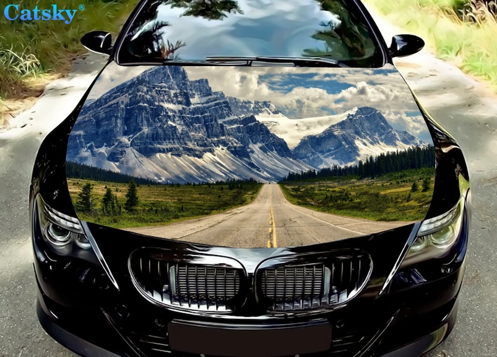 

Оформление горной сцены, оформление капота автомобиля на заказ, защитная крышка капота, Виниловая наклейка на автомобиль, боковая наклейка на кузов автомобиля