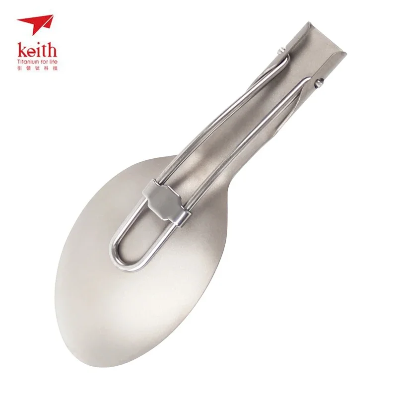 Keith Dinner Spoons Ultralight Foldable Handle Titanium Cutlery, camping cutlery,portable tableware,portable cutlery,titanium tableware