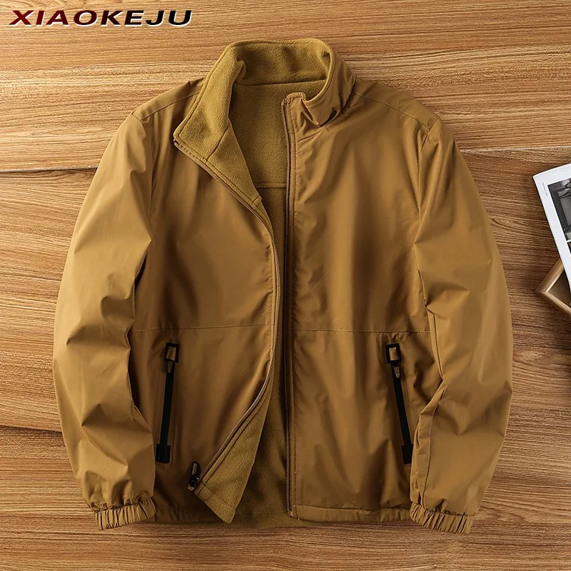 Ski Jacket Man Casual Clothing Men's Spring Jacket Camping Mountaineering Oversize Outdoor Heavy Cardigan Bomber