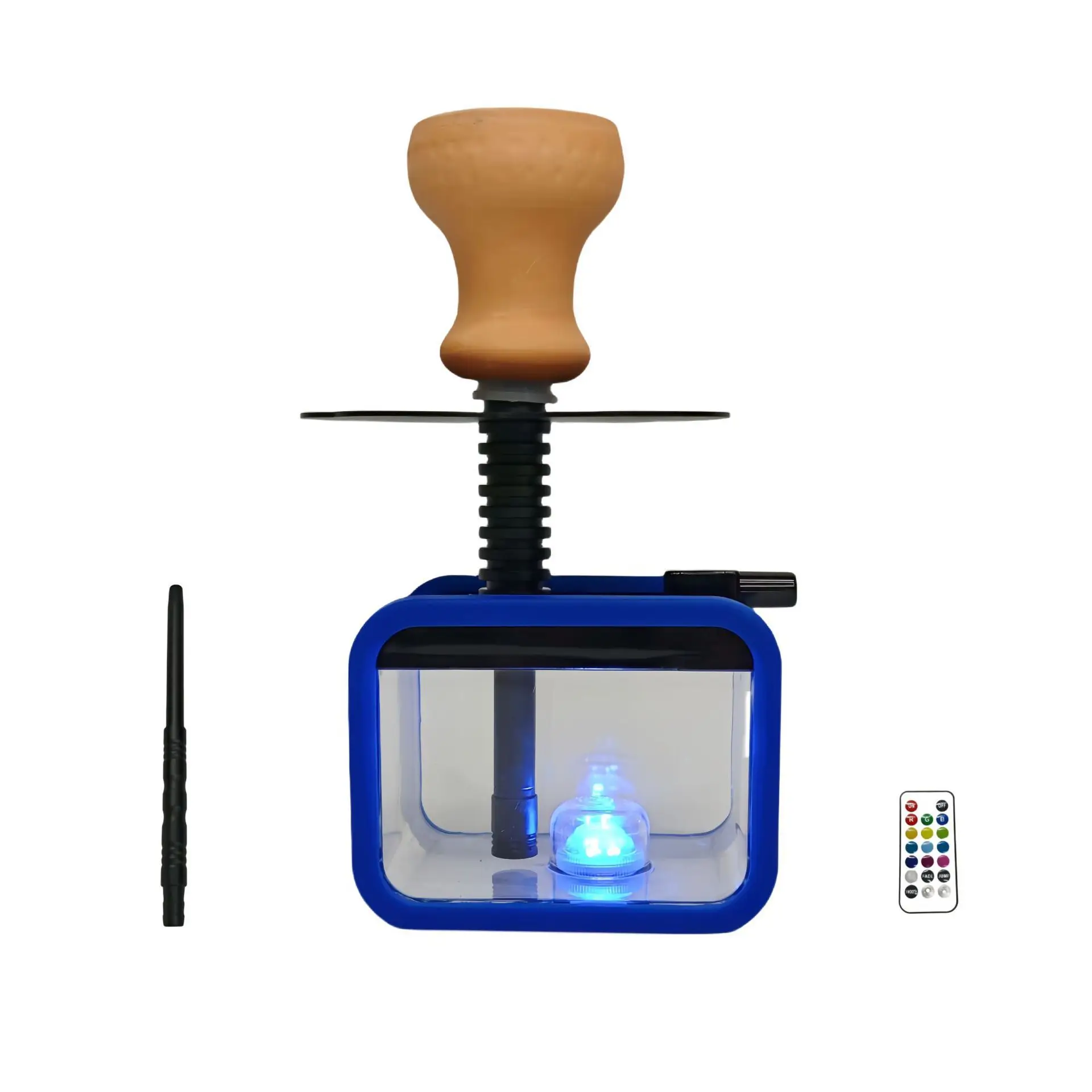 Small Size Acrylic Hookah, Outdoor Portable Shisha, Full Set, LED Light, Single Pipe, Narguile Complete Narghile