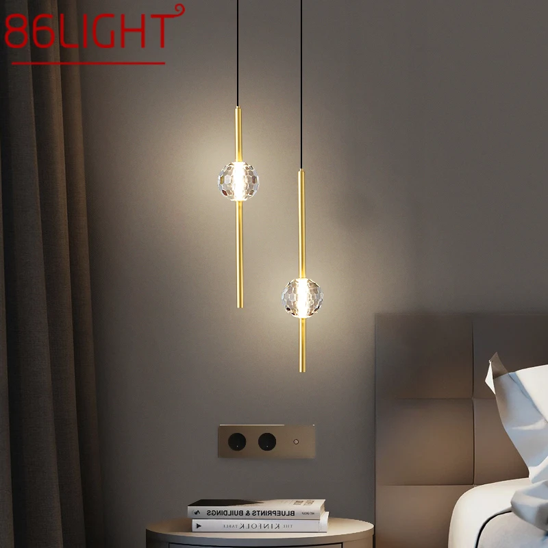 

86 LIGHT Contemporary Copper Pendant Chandelier LED 3 Colors Brass Gold Hanging Lights With Crystal For Modern Home Bedroom