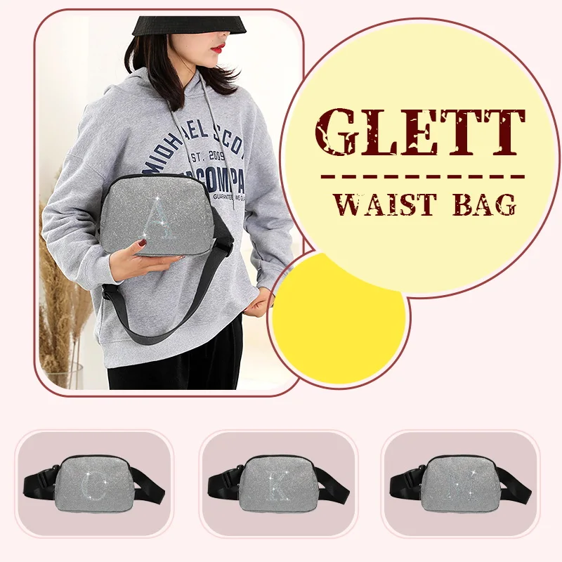 

Colorful diamond Grete material waist bag, waterproof and stain resistant chest bag, unisex sports bag, storage bag