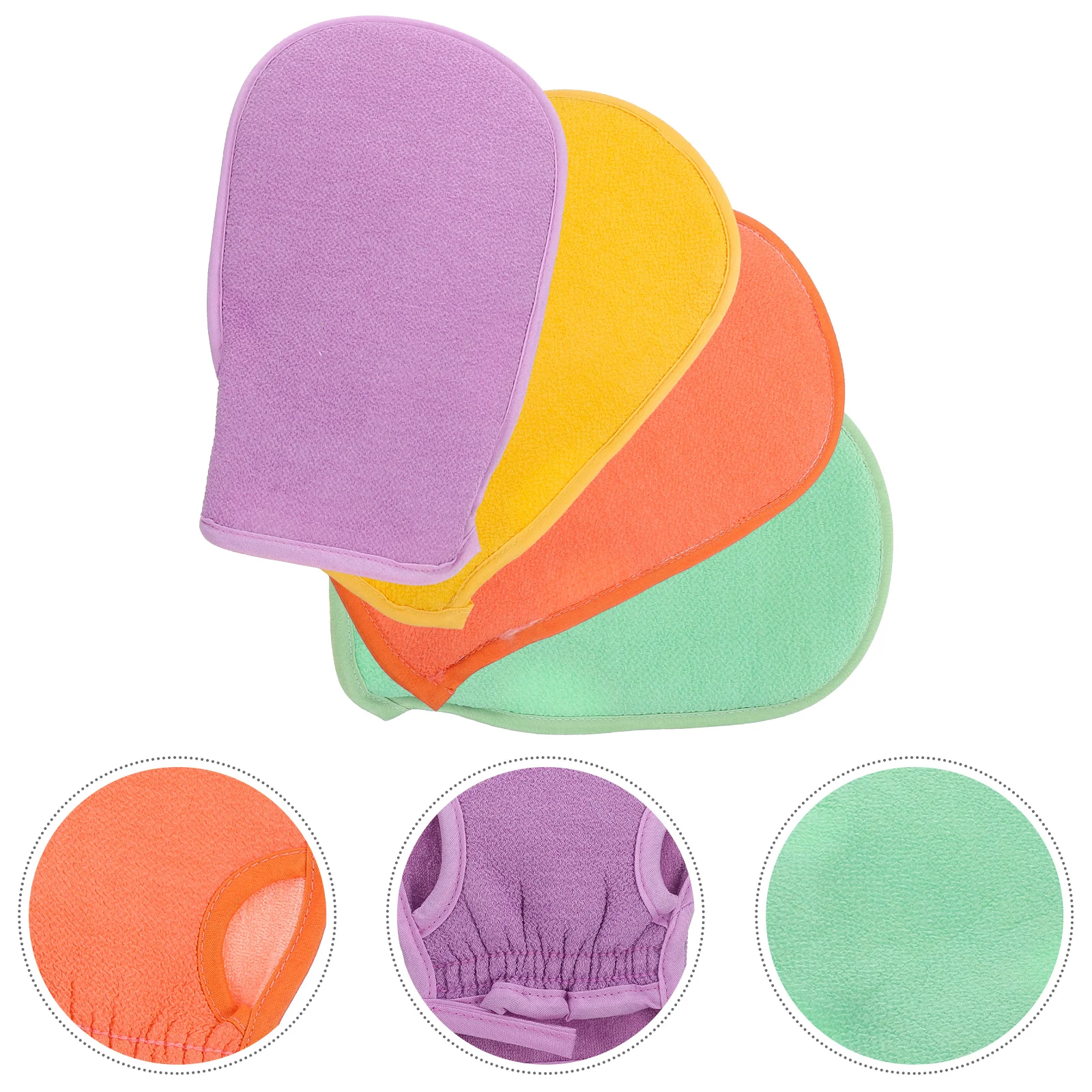 

4 Pcs Exfoliating Glove Scrub Exfoliation Mitt Shower Foot Scrubber Body Painless Scrubbing Gloves