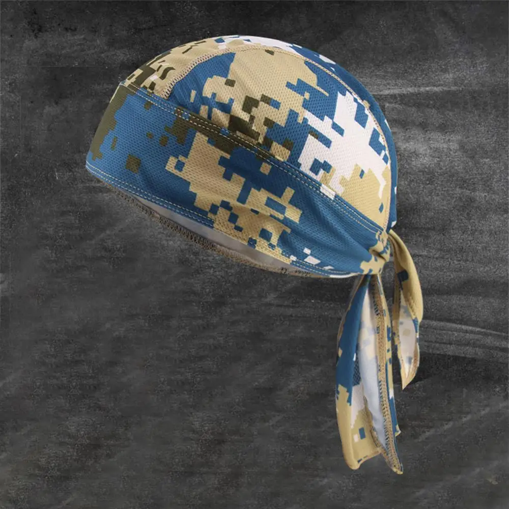 Homens Correndo Equitação Bandana Lenço Pirata Cap Quick Dry Camo Ciclismo Cap Cabeça Cachecol Verão Headband Ciclismo Headwear