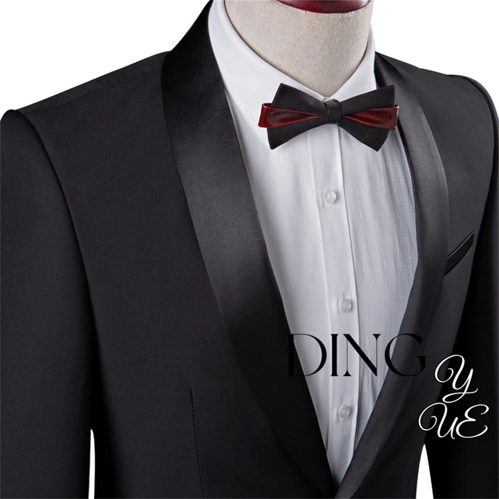 Classy Wedding Tuxedos Suits Slim Fit Bridegroom For Men 3/2 Pieces Groomsmen Suit Male Formal Business (Blazer+Vest+Pants）