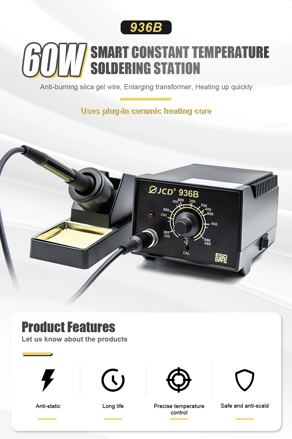 Soldering Station 60W Adjustable Temperature Anti-static 110V 220V Welding Stati
